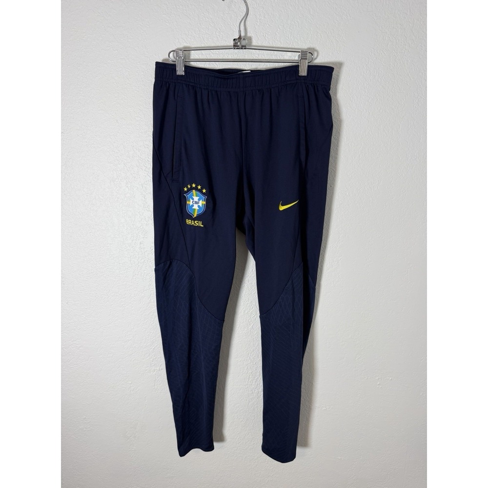 Nike Brazil CBF Dri-FIT Slim Fit Soccer Track Pants Navy Men's Medium M